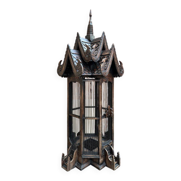 Handcrafted teak cage
