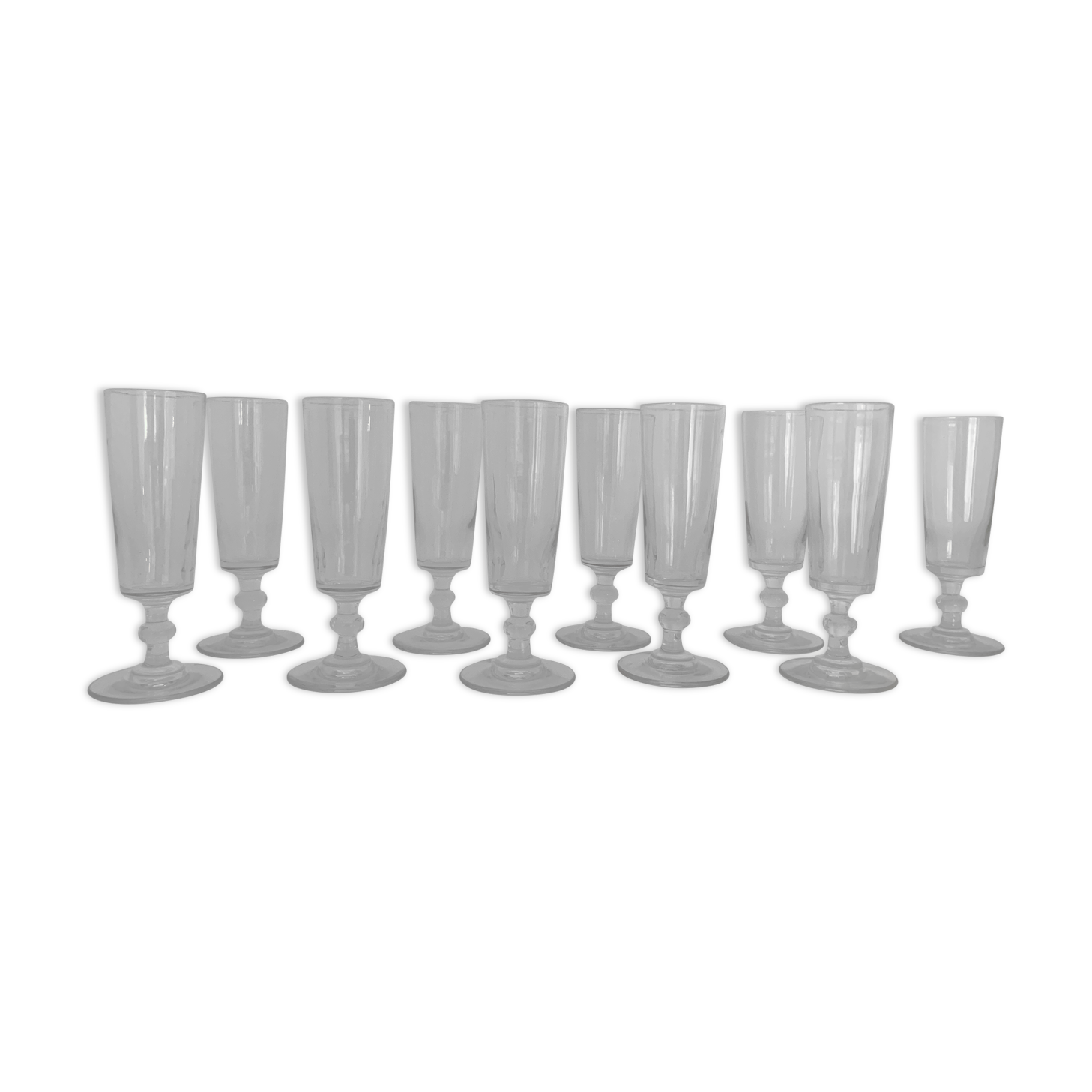 10 glass champagne flutes