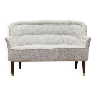 Canapé blanc chiné, design italien, années 1960, fabrication : Italie