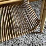 Table basse en bambou refendu et rotin 1960
