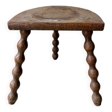 Vintage wooden tripod stool