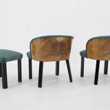 Paire de chaises avec tabouret des années 1940, Italie