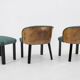1940s Pair of Chairs with Stool, Italy