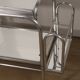 Vintage 1970s rolling dessert trolley in chrome metal and mirrored glass.