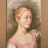 Portrait, oil on cardboard