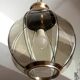 Lustre en laiton à segments de verre fumé, seconde moitié du XXe siècle