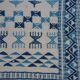 Berber carpet, white and blue 125 x 80 cm