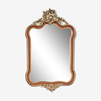 Miroir antique en bois doré de style rococo 83x140cm