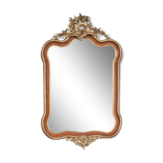 Miroir antique en bois doré de style rococo 83x140cm