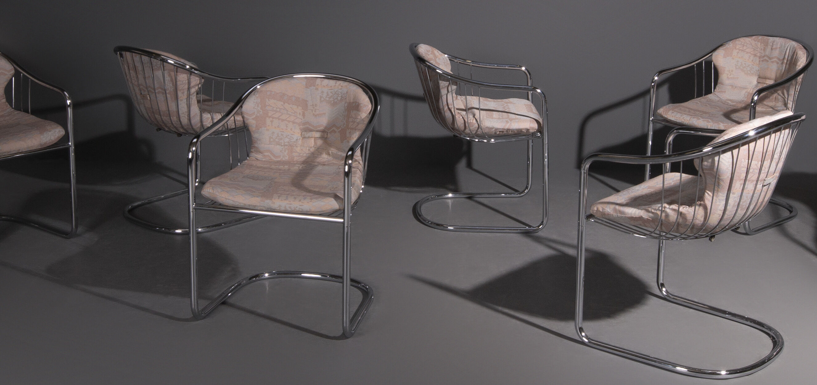 Set of 8 Gastone Rinaldi dining chairs, 70's