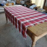 Old checkered tablecloth