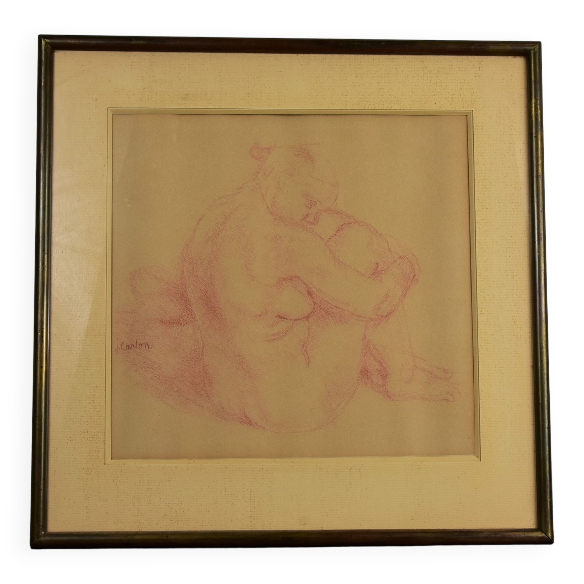 Sanguine "femme nue" by Jean Carton.