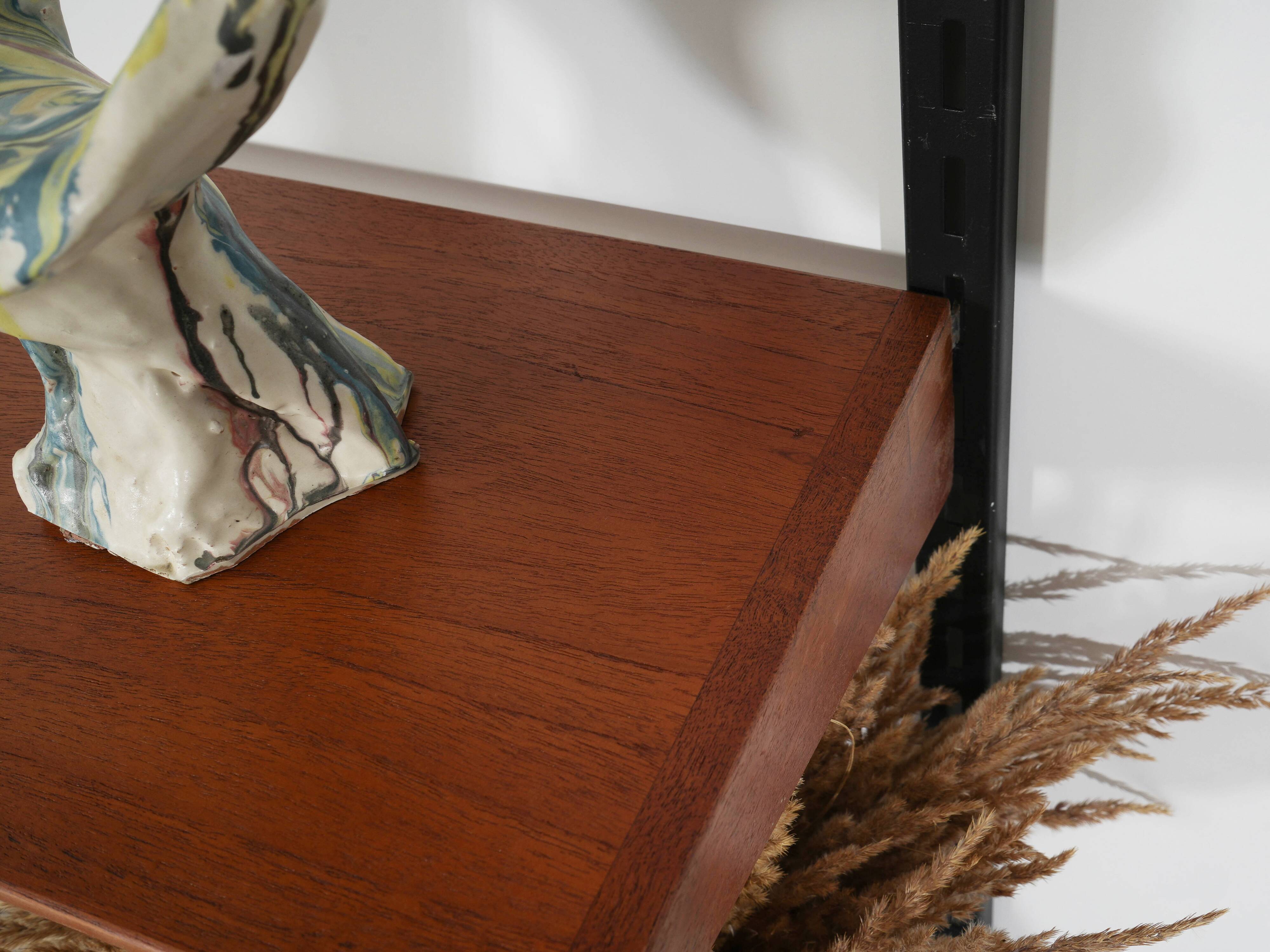 Modular shelving Kai Kristiansen, teak veneer, Danish design 1960s