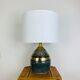 Lamp Georges Pelletier workshop La Roue in Vallauris, blue and gold ceramic