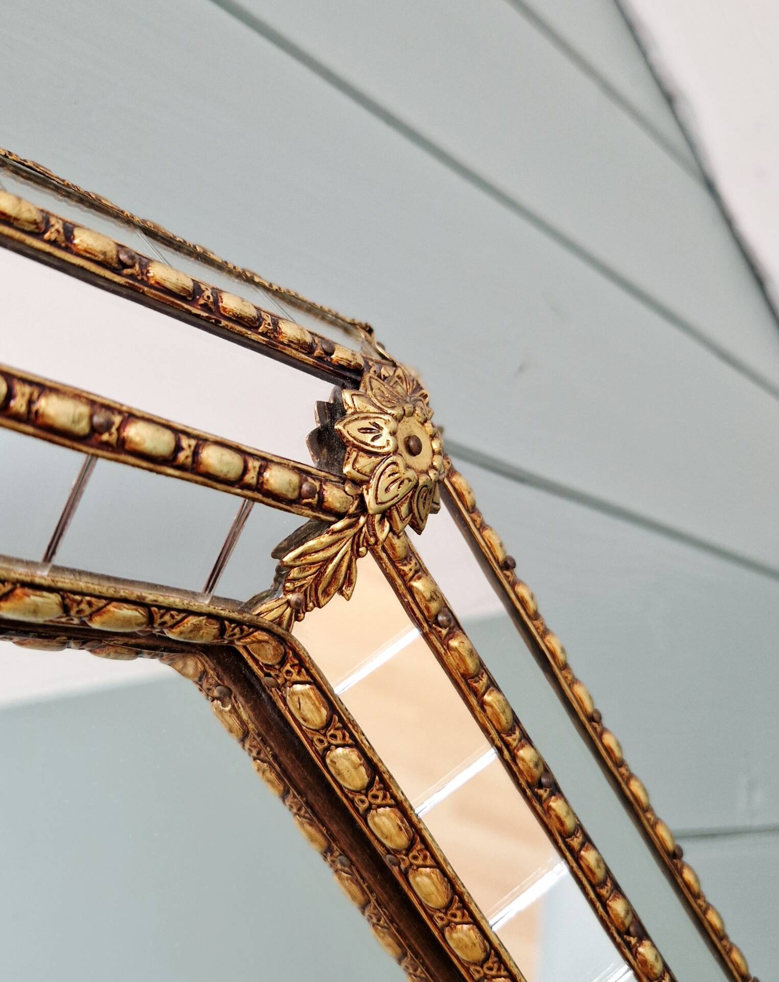 Venetian mirror with brass frames, 1970s-80s