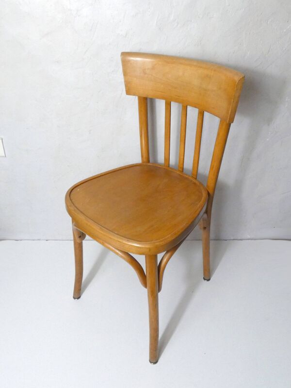 Ancienne chaise bistrot Baumann en bois courbé