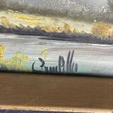 Two framed oil landscape paintings signed Campillo