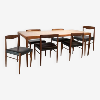 Scandinavian extendable dining set in Teak and Rosewood by HW Klein, Bramin, Denmark, 1960s