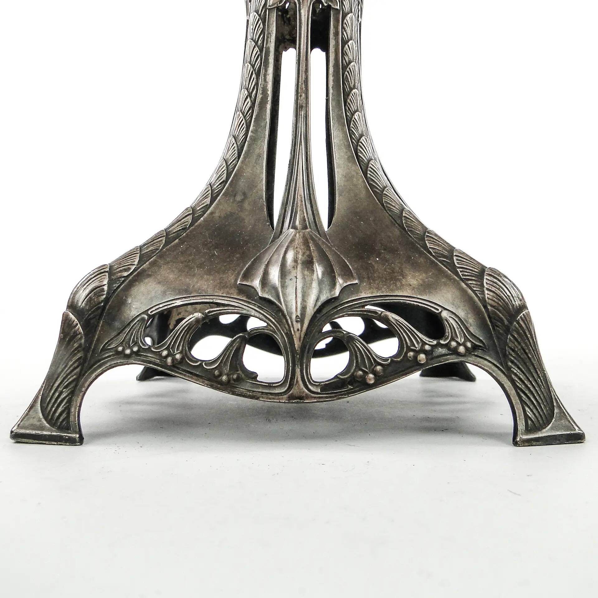 Art Nouveau figural centerpiece, silver-plated pewter, WMF, Germany, early 20th century