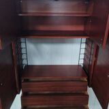 Scandinavian modular teak bookcase shelving system