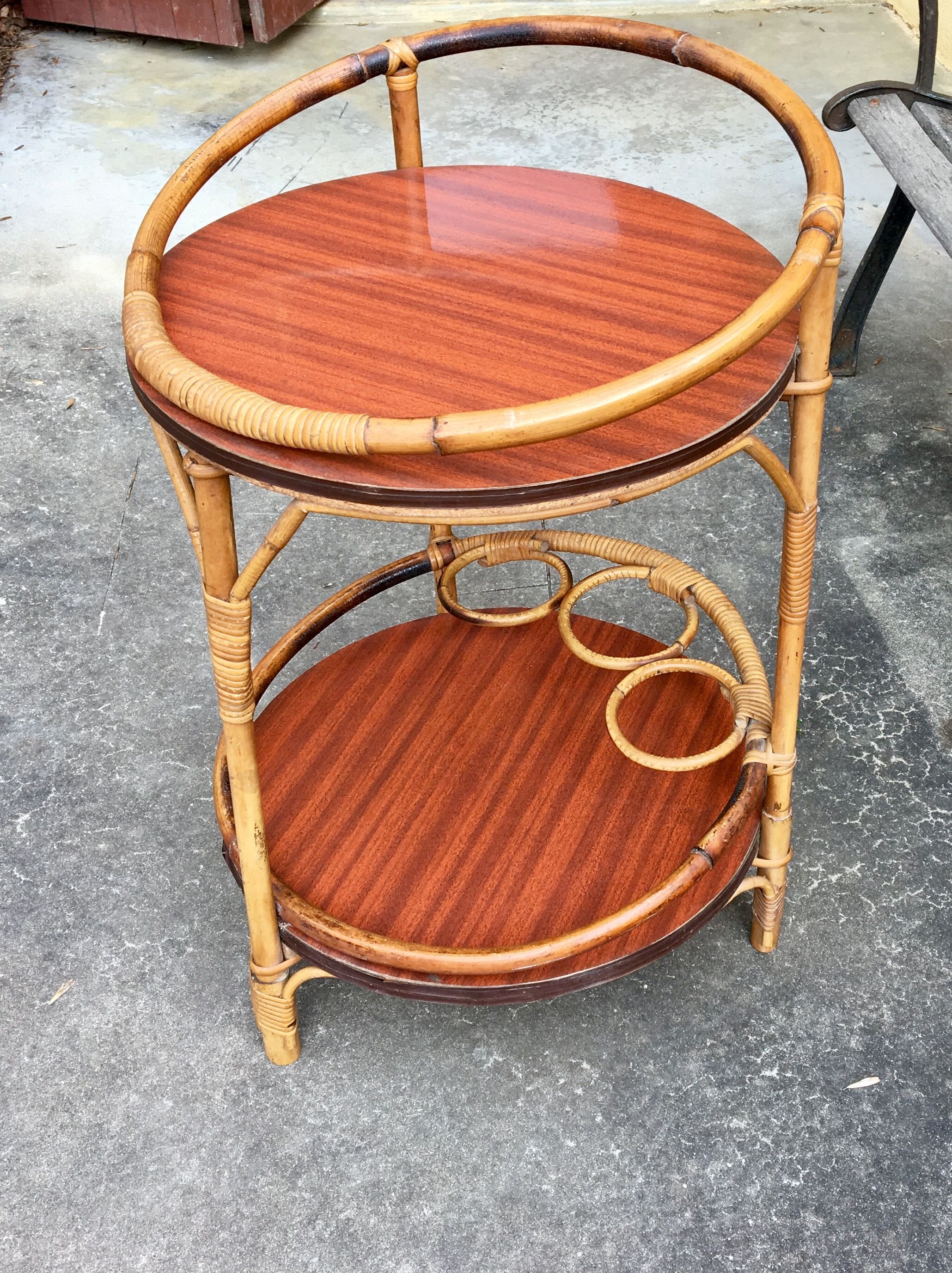 Desserte/bar , bambou et formica, années 60