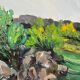 Huile sur toile suédoise – “fleurs” par lars "bjönni" andersson