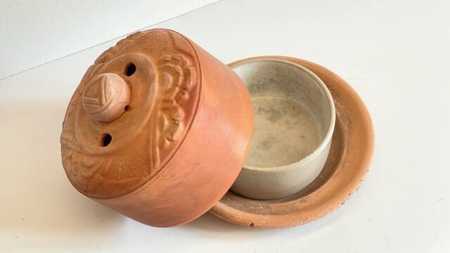 ART NOUVEAU Terracotta BUTTER DISH