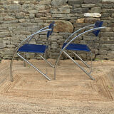 Paire de chaises bleues