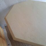 Hexagonal travertine dining table 80s