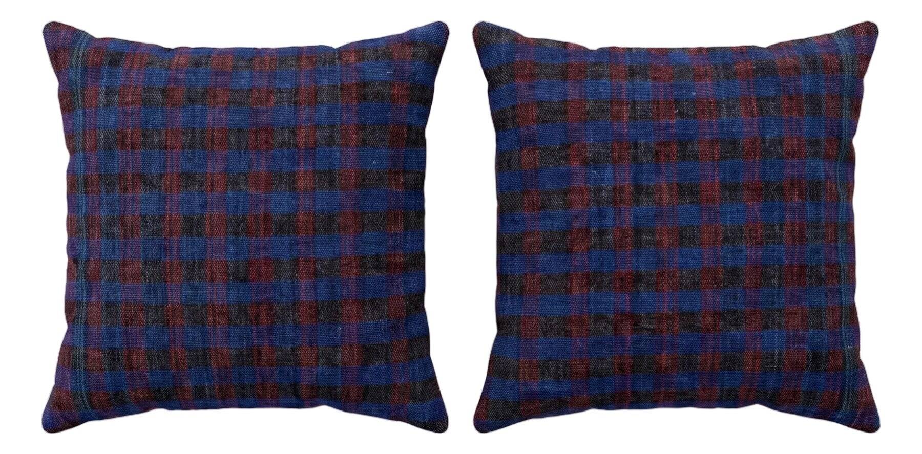 Set of 2 vintage kilim cushion covers 51x51 cm