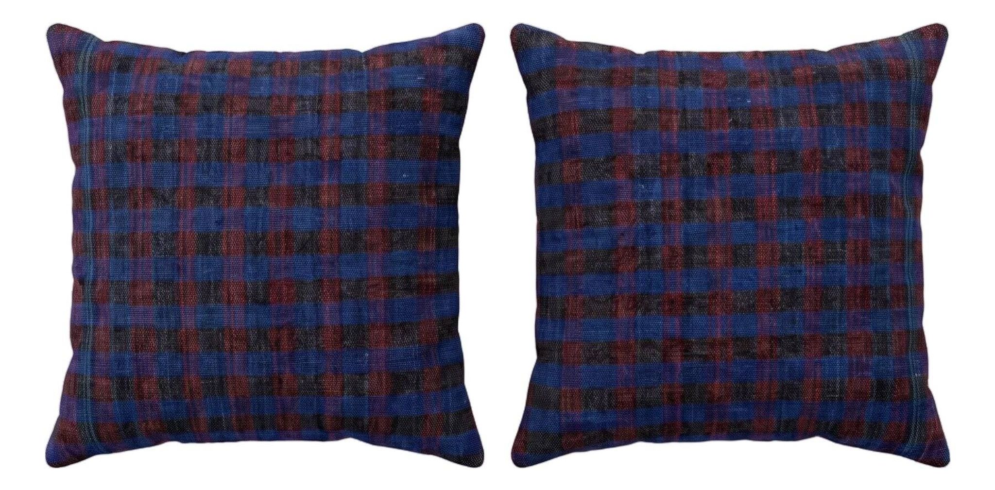 Lot de 2 housses de coussin kilim vintage 51x51 cm