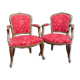 Pair of armchairs in natural wood style Louis XV XIXth century