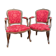 Pair of armchairs in natural wood style Louis XV XIXth century