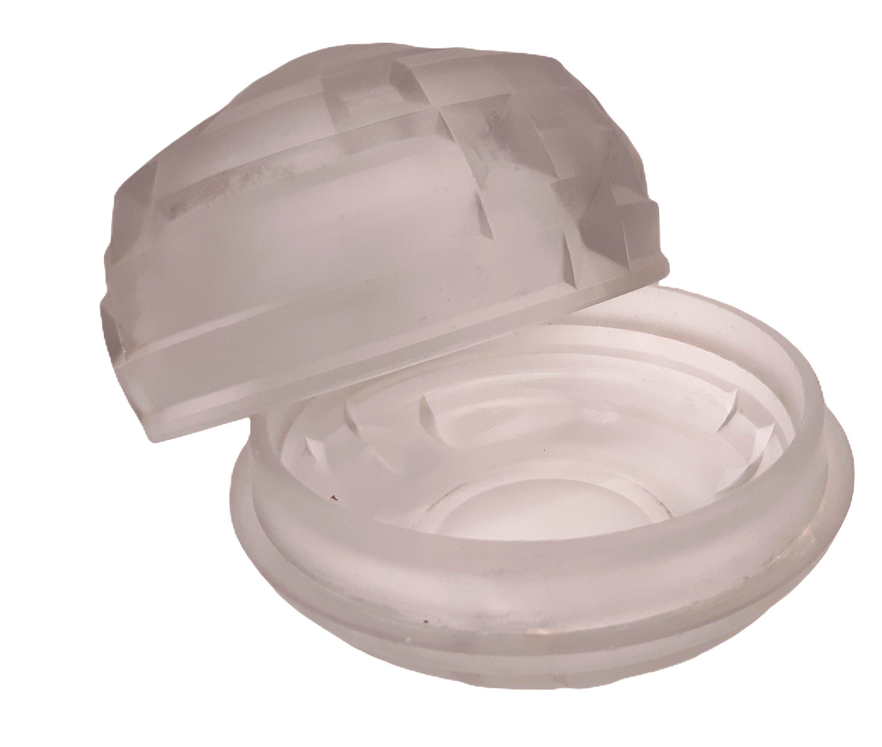 Frosted press glass butter dish