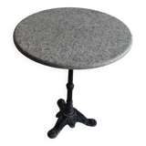 Round bistro table in gray stone
