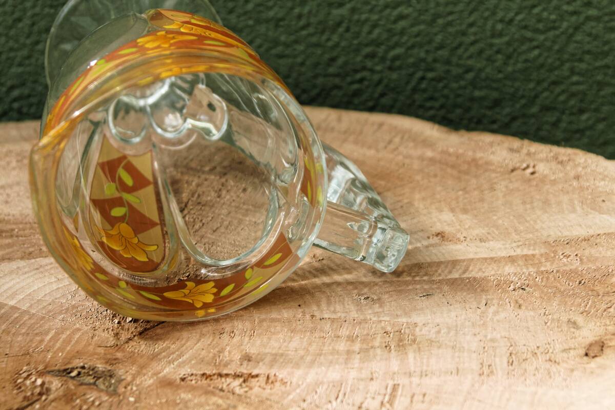 Glass lemonade pitcher, art deco