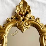 Baroque mirror in golden resin 26x49cm