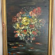 Oil on canvas, still life, framed, large format, Gaultier M