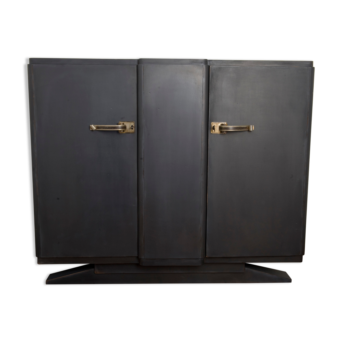 Commode bahut peinte et patinée couleur carbone