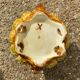 Antique cache-pot in majolica with floral decoration – Turquoise interior