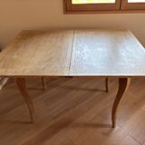 Folding game table in cerused oak – cabriole legs – Louis XV style