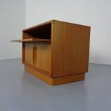 Small Teak Tambour Media Sideboard from Dyrlund, 1970s