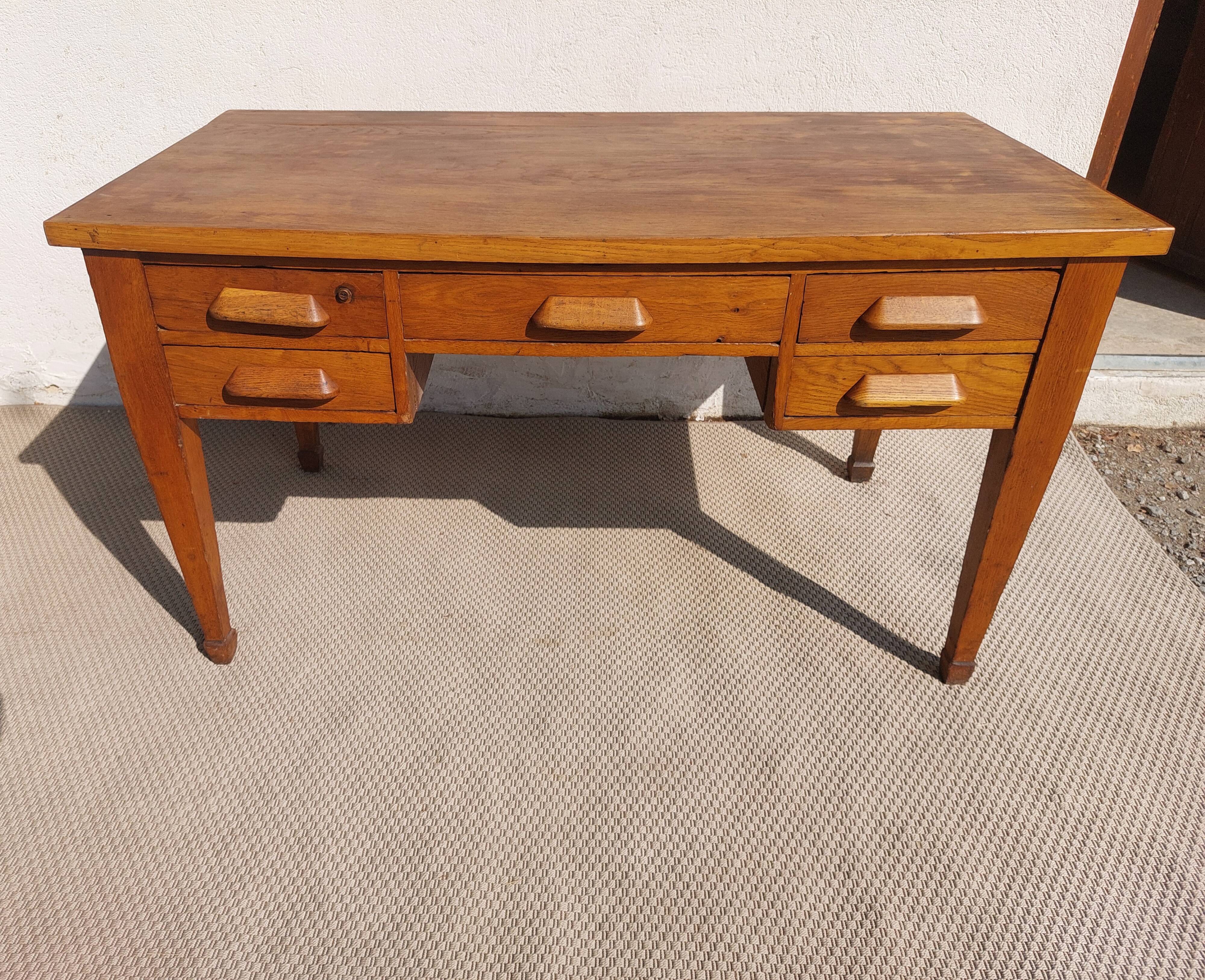bureau en bois massif, vintage, bohème