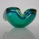 Brown & Turquoise Sommerso Murano Glass Ashtray, Italy, 1960s