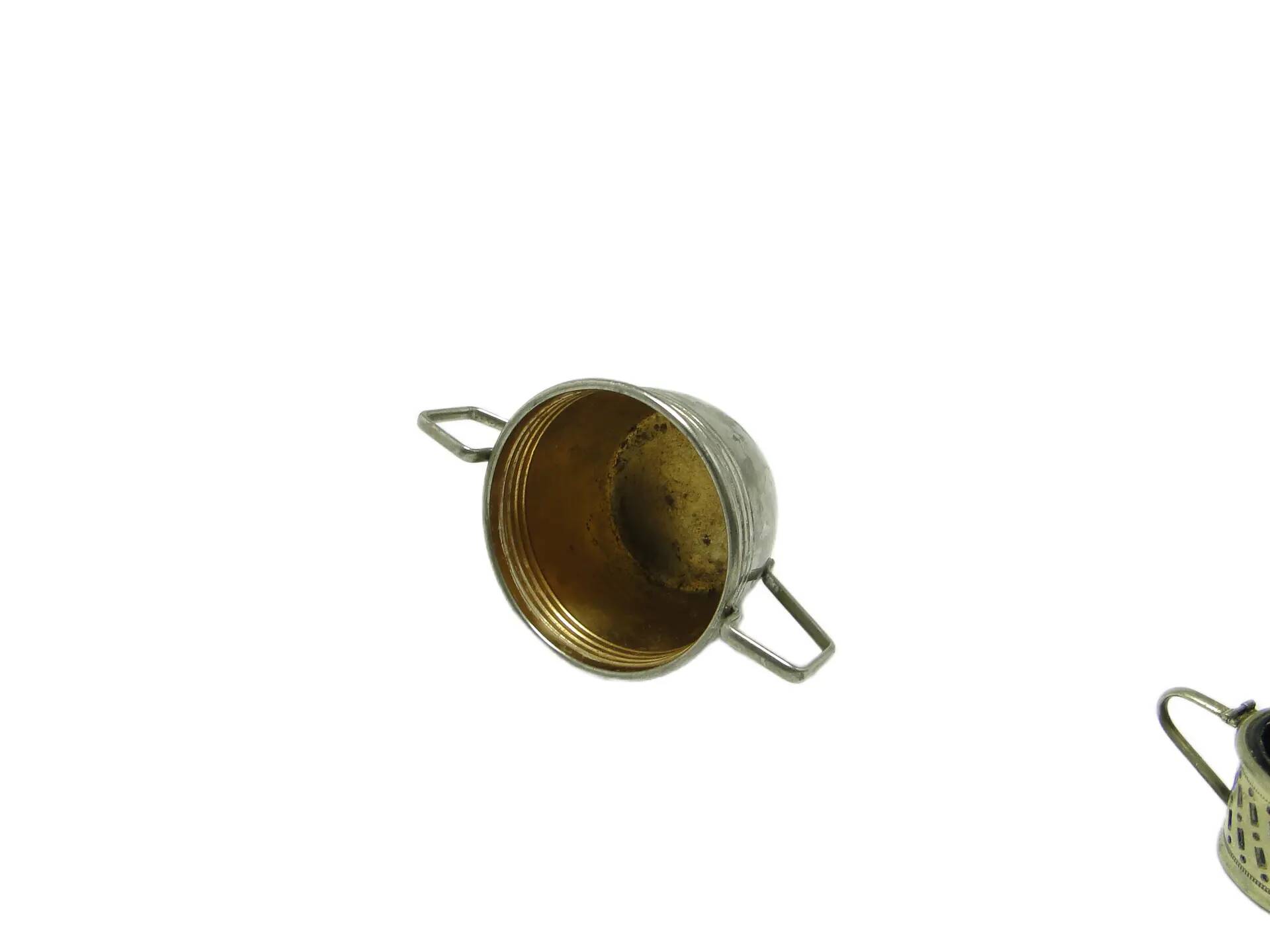 Art Deco sugar bowl, silver-plated brass, Sweden, 1920s.