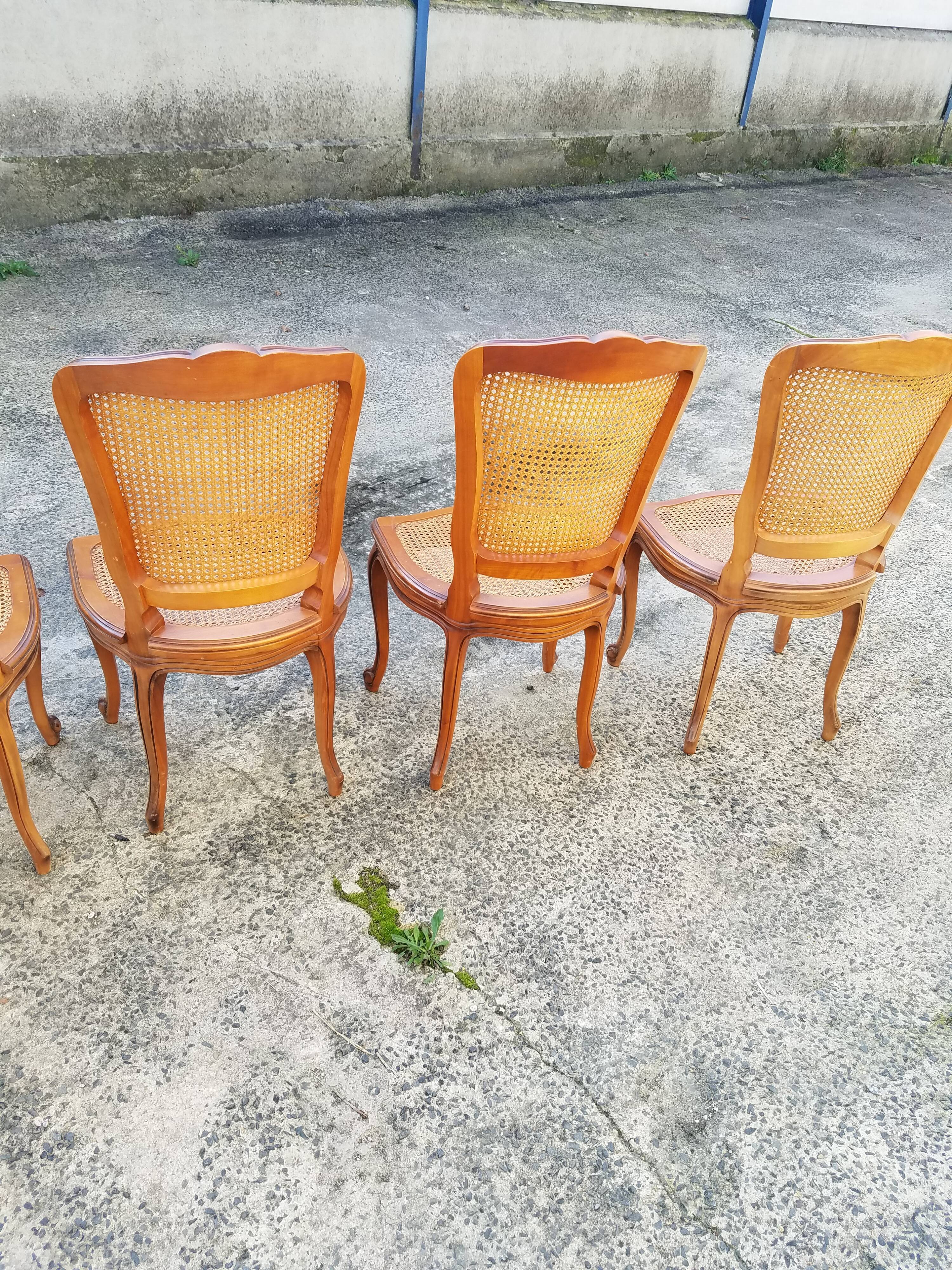 Lot de 6 chaises cannées