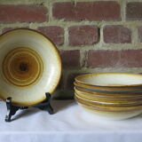 6 hollow Longchamp stoneware plates in very good condition