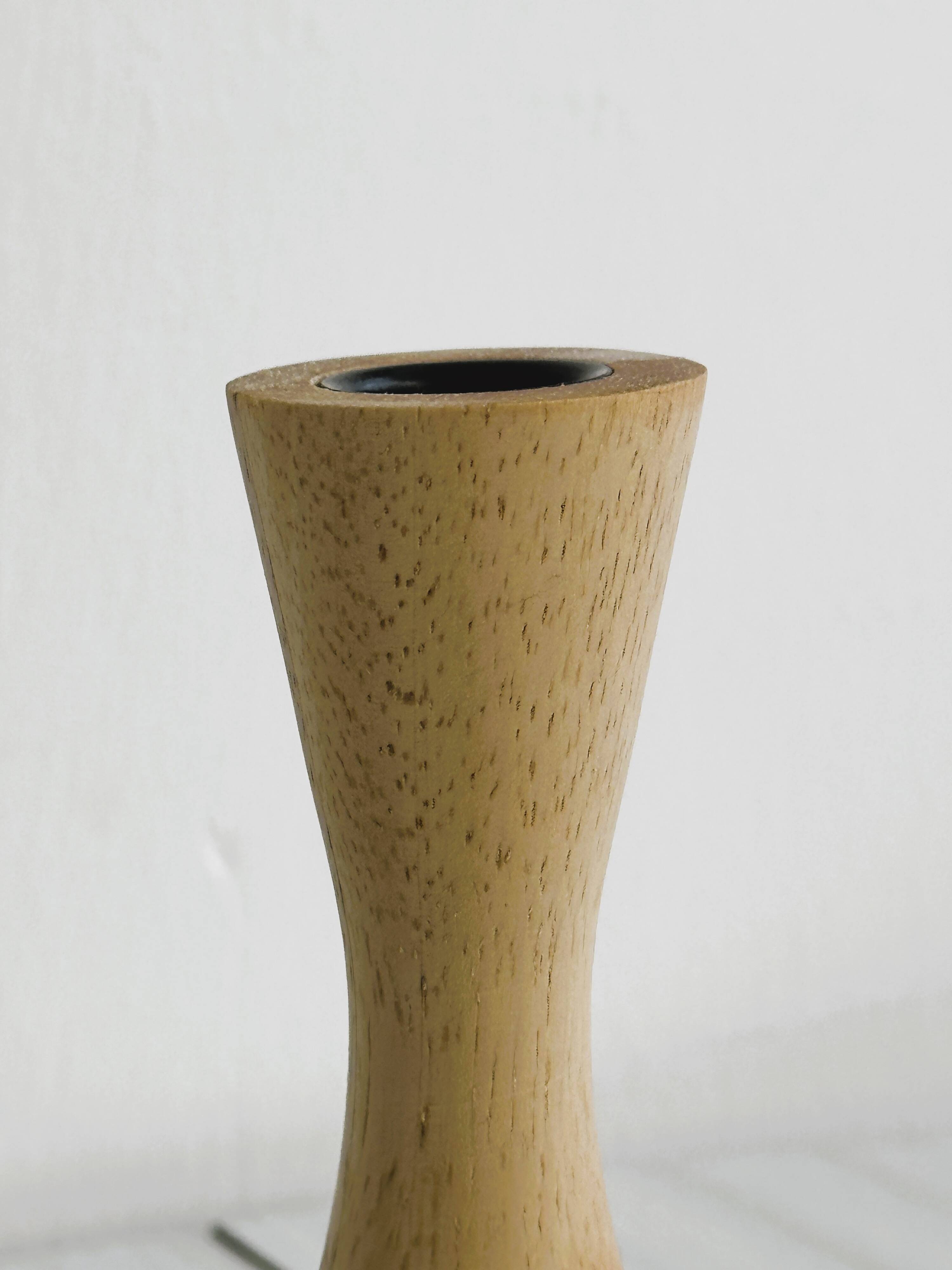 Wooden candle holder.