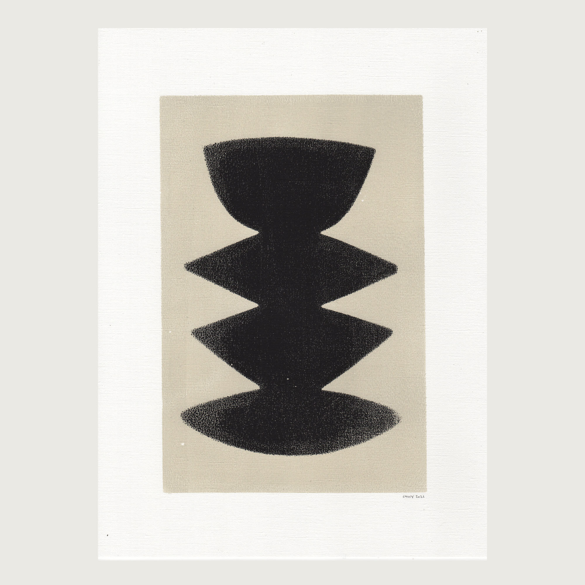 Painting on paper dated and signed Eawy frameless M273