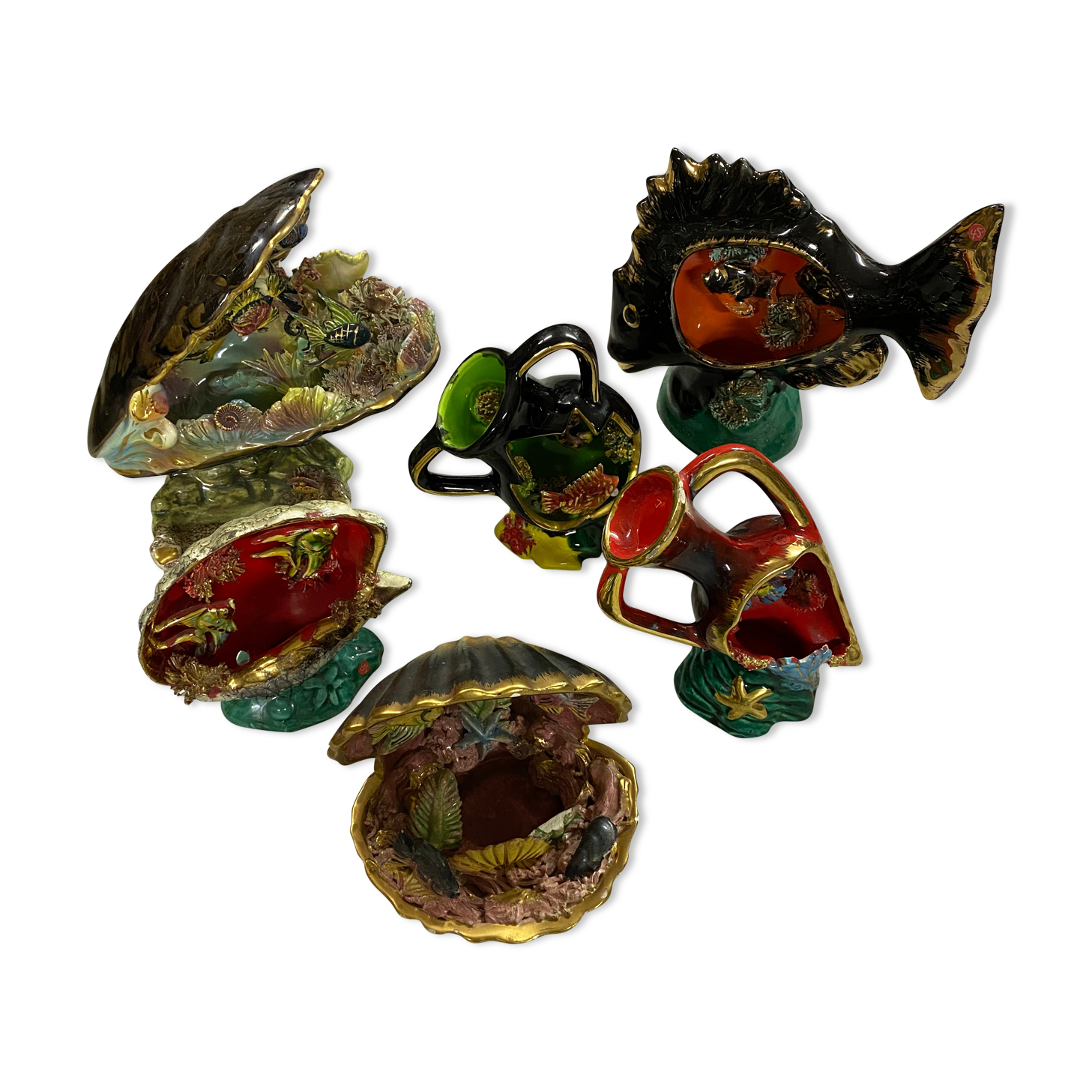 Vallauris ceramic lamp set